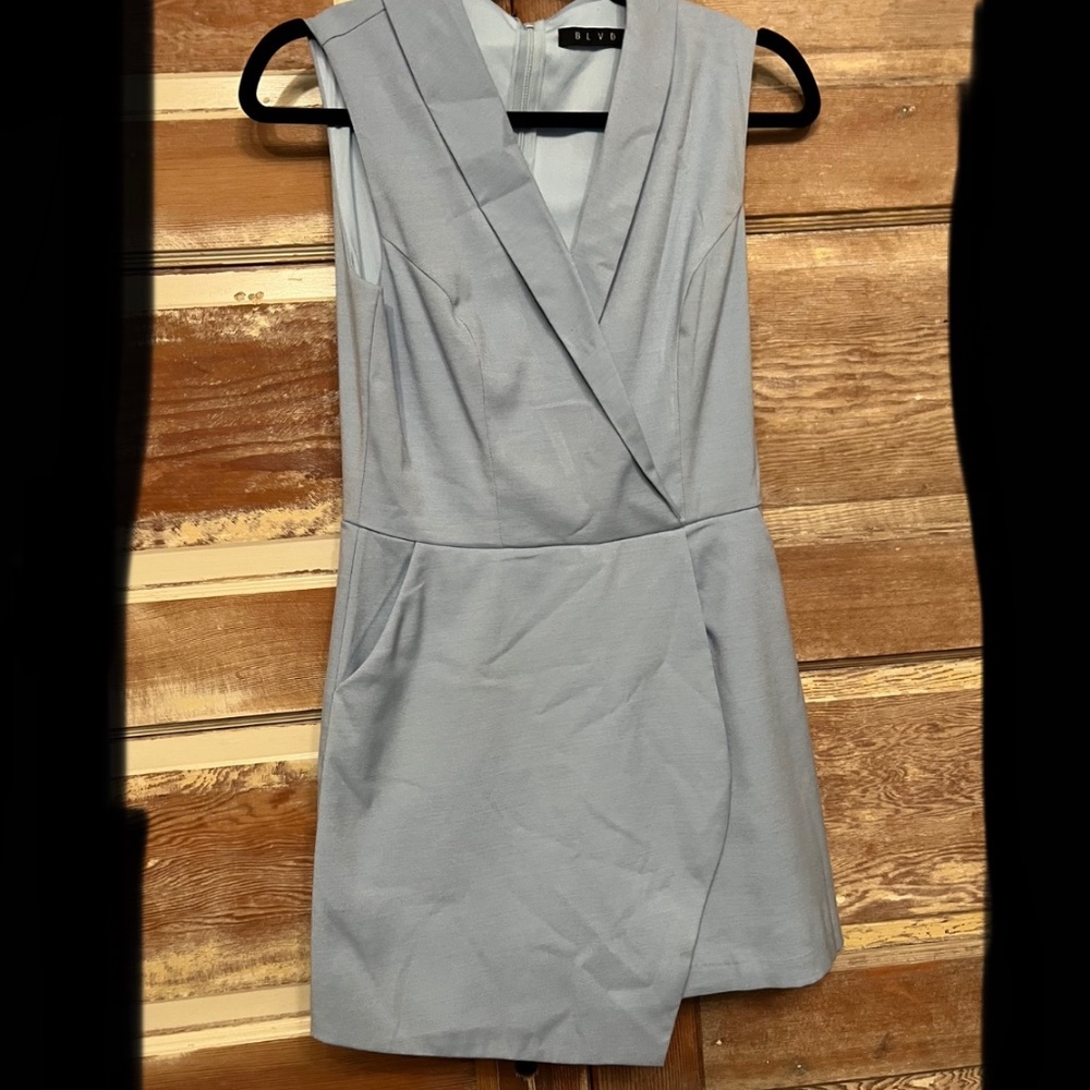 Dusty Blue v neck romper